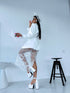 Flitter skirt "POWDER A01" - WHITE